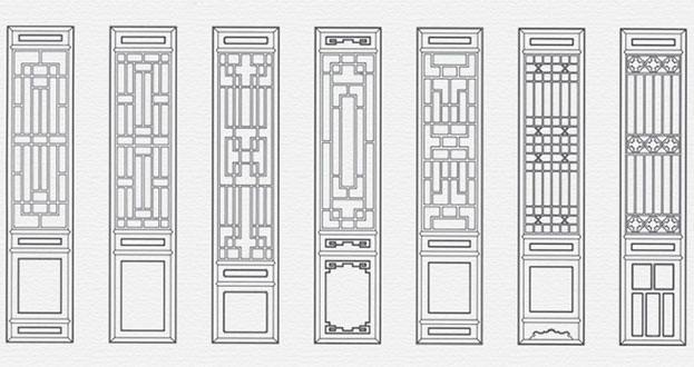 丹寨常用中式仿古花窗图案隔断设计图